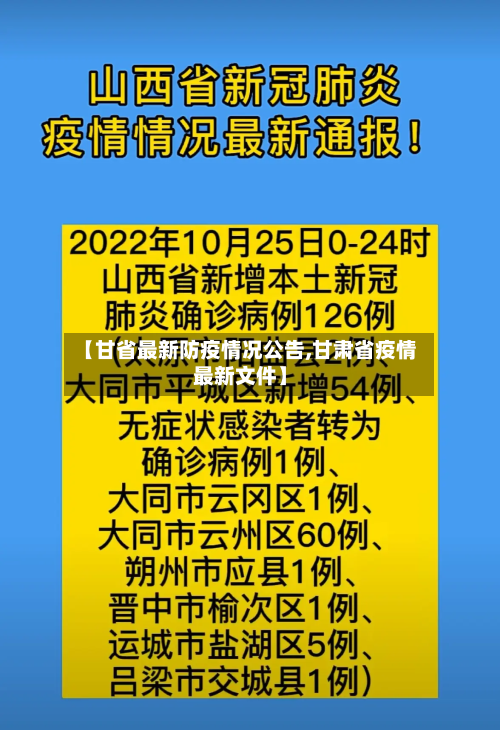 【甘省最新防疫情况公告,甘肃省疫情最新文件】-第2张图片