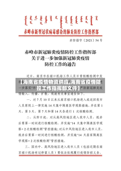 【海南省疫情物资供应,海南省疫情防控工作指挥部文件】-第3张图片