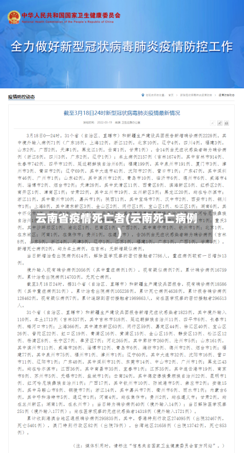云南省疫情死亡者(云南死亡病例)-第2张图片