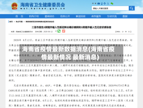 海南省疫情最新数据消息(海南省疫情最新情况 最新消息)-第3张图片
